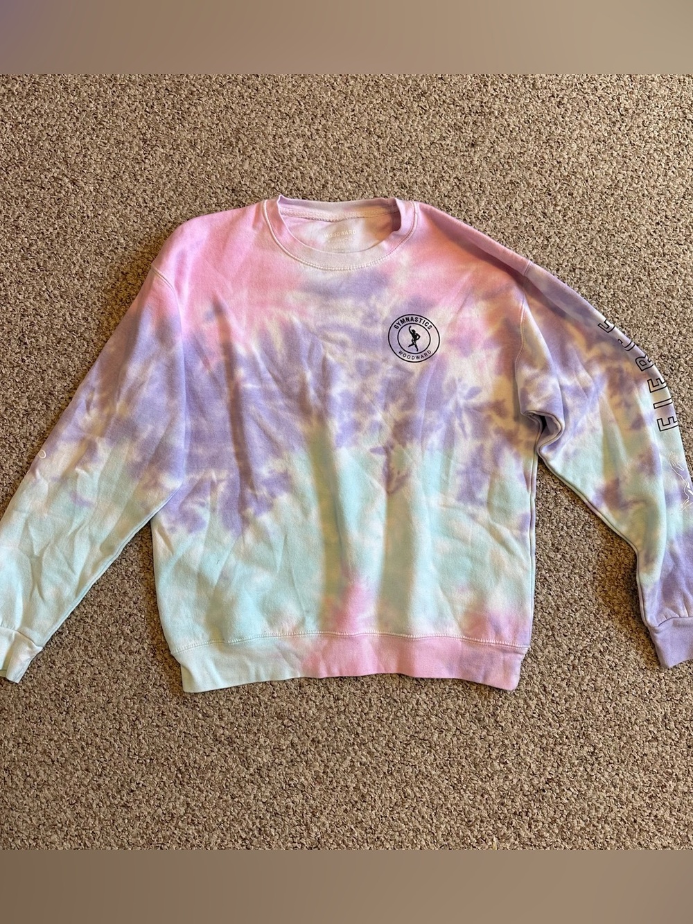 Woodward Gymnastics Camp Aly Raisman Tie Dye Crewneck